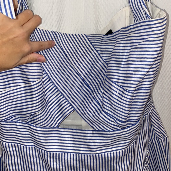 blue and white striped strapless dress! - Picture 3 of 4
